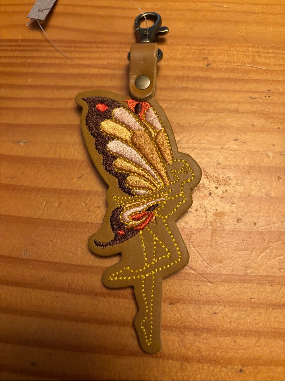 Portland Leather Mango Fairy Charm in Tan, Brown, Pink, Orange - NEW